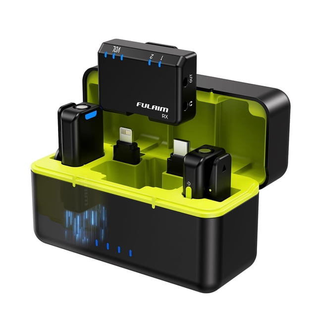 Sistema de Micrófono Lavalier Inalámbrico FULAIM X6S con Batería de 54 Horas