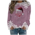 thumbnail image 1 of WEAIXIMIUNG Sweat-Shirt Décontracté de Noël pour Femmes Col Rond Manches Longues avec Imprimé Velours Double Face, 1 of 4