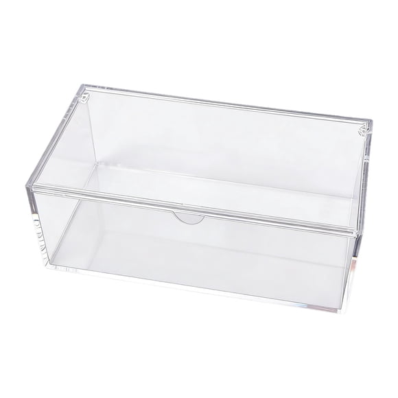 Caja de almacenamiento transparente con tapa, vitrina rectangular, organizador de alimentos transparente, recipiente para mostrador, bolsitas de té