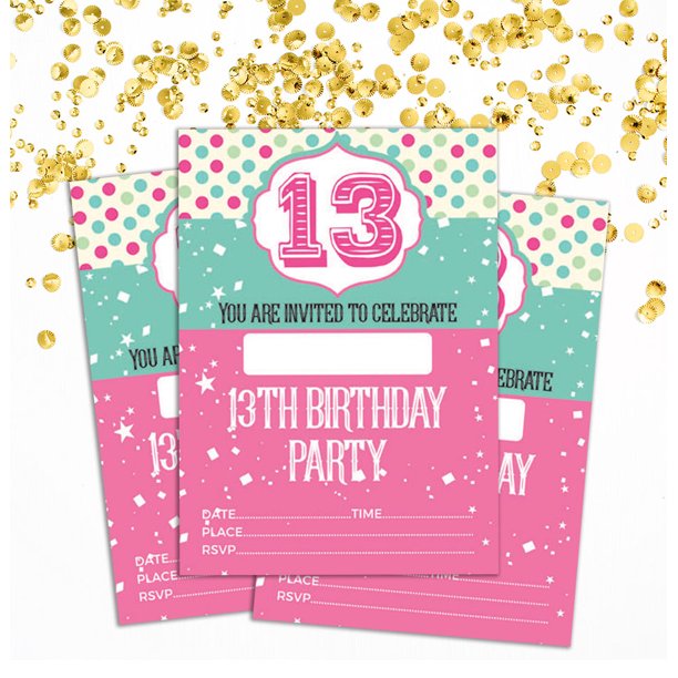 Darling Souvenir Multicolor Birthday Invitation Card Printable Fill or  Write In Blank Invites Party Supplies Pack Of 28 5 x 7 Inches - Walmart.com