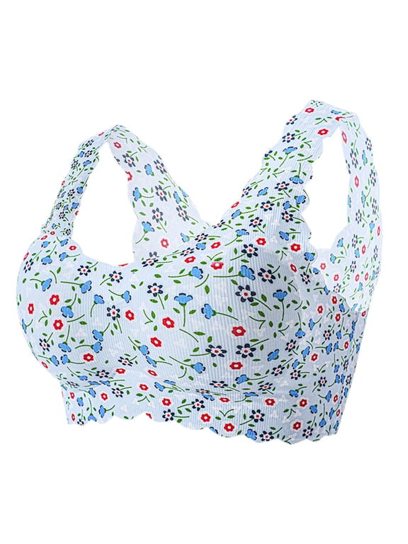Full Coverage Bras for Women Plus-Size Print Unblemished With Ice Silk Floral Underwear Bra
