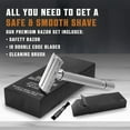 thumbnail image 4 of Shaving Manual Shaving  for Men Double Edge Safety  Long Handle Traditional  with 10pcs Blades, 4 of 6