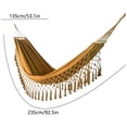 thumbnail image 5 of Upgraded Double Camping Hammocks With Anti Tip Fringe Tassels Heavy Duty Canvas Outdoor Swings Bed For Backyard Patio Home Porch Portable Garden Hammocks Q, 5 of 6
