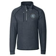 thumbnail image 2 of Men's Cutter & Buck Heather Navy New York City FC Mainsail Sweater-Knit Half-Zip Jacket, 2 of 3