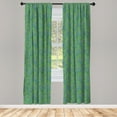 thumbnail image 3 of Ambesonne Botany Curtains, Exotic Palm Leaves Motifs, Pair of 28"x63", Fern Green Multicolor, 3 of 5