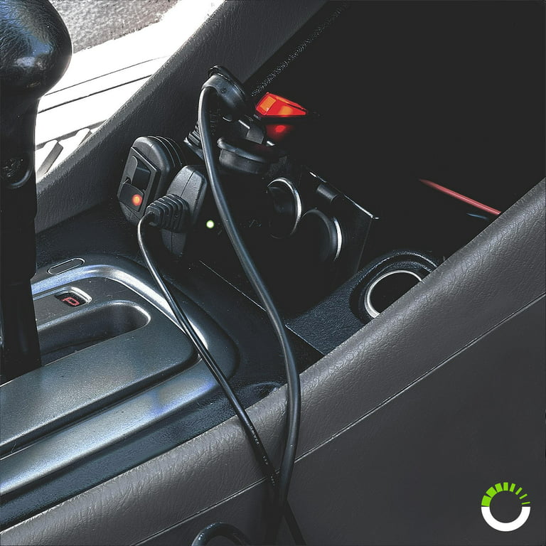 Automotive DC Power Outlet Extension [Heavy Duty] [12V-24V] [15 Amp]  [In-Line Fuse] [Hardwire] Car Triple Socket Cigarette Lighter Plug Switch  Box 