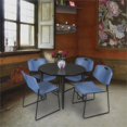 thumbnail image 2 of 42" Round Breakroom Table- Ash Grey Top- Black Base & 4 Zeng Stack Chairs- Blue, 2 of 7