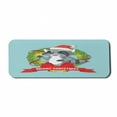 thumbnail image 1 of Christmas Computer Mouse Pad, Racoon with Santa Hat and Bell Noel Wreath Merry Christmas Cartoon, Rectangle Non-Slip Rubber Mousepad Large, 31" x 12", Pale Seafoam Multicolor, by Ambesonne, 1 of 2