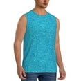 thumbnail image 2 of Disketp Blue Glitter Sleeveless Tshirts For Men, Muscle Shirts For Men Dry Fit Tank Top-X-Large, 2 of 8
