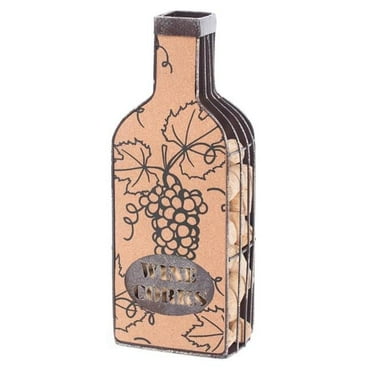 12 x 5 x 3.5 in. Vintage Metal Bottle Shaped Wine Cork Holder Bronze