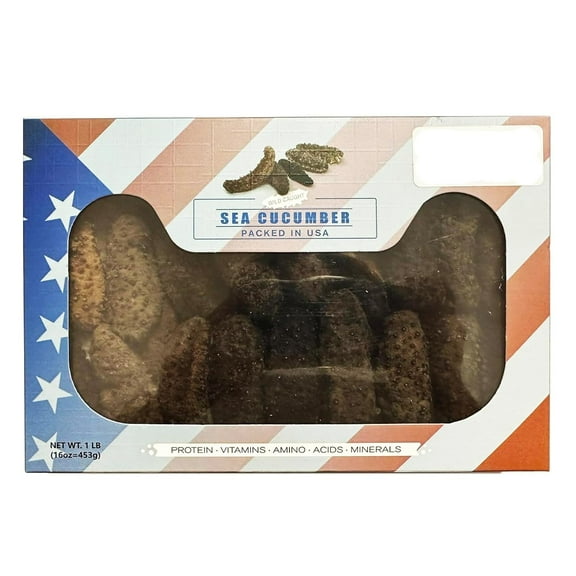 DABC OAK LAND 1LB=453g/Box Sun Dried Wild Caught Mexico Sea Cucumber, AAA Grade All Natural Nutritious 特级墨西哥野生鲍鱼参/梅花刺参 大号L 18~28pcs/LB 001 Box