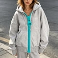 thumbnail image 2 of Women's 2026 Spring Zip Up Hoodies Casual Hooded Sweatshirt with Front Pockets Basic Pullover, 2 of 7