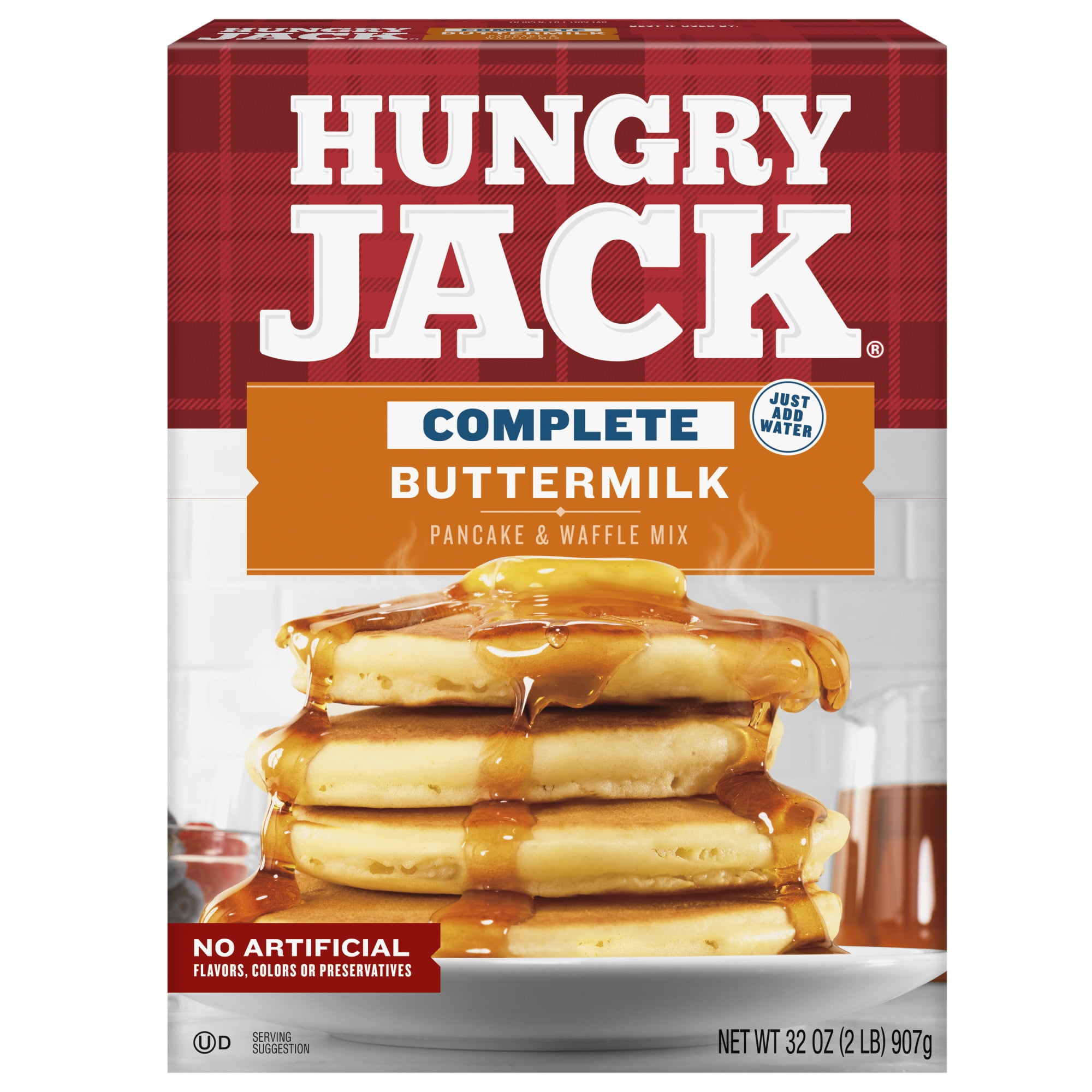Hungry Jack Complete Buttermilk Pancake Mix and Waffle Mix, 32 oz Box