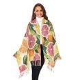 thumbnail image 3 of FORMRS Womens Scarf Winter Soft Long Big Warm Shawls Wrap Tassel Scarves, Citrus Leaves, 3 of 9
