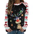 thumbnail image 2 of Chandails en Molleton de Noël pour Femmes, Col Rond, Mode Décontractée, Manches Longues, Imprimé de Noël, Blouse Mignonne, en Solde, 2 of 4