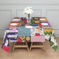 thumbnail image 3 of Pioneer Flower Floral Print Pattern Square Tablecloth,Waterproof Square Table Cover,Wipeable Spillproof Washable Table Cover for Home Kitchen Party Decor 60"x60"(152x152cm), 3 of 6
