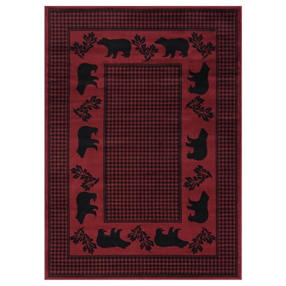 United Weavers Highlands Area Rug 3115 60730 Bear March Red, 8' x 11'