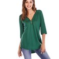 thumbnail image 3 of Tralilbee New Fashion Versatile Plus Size 8XL Half Sleeve Shirt Ruched Zipper Loose Casual T-Shirt, 3 of 6