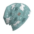 thumbnail image 6 of Naloa whiter Snow bear Print Soft Beanie Hat, Knit Beanie Daily Beanie in Fine Knit for Women Men Winter Travel, Outdoor, 6 of 7