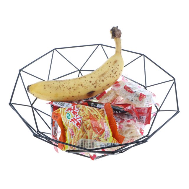 Canasta de frutas Soledad 2xWire Bandeja de servicio de alimentos Canasta de dulces negro
