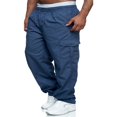 thumbnail image 2 of EIMELI Men Straight Pants Middle Waist Loose Slimming Side Pockets Casual Party Sports Running Trousers, 2 of 6