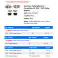 thumbnail image 2 of Rear Brake Pad and Rotor Kit - Compatible with 2005 - 2008 Dodge Magnum 2006 2007, 2 of 2