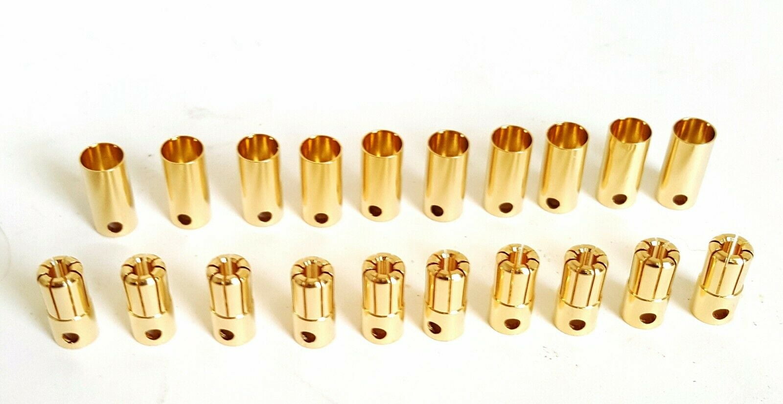 5mm oversized solid design gold plated bullet connector 1 pair 