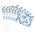 thumbnail image 4 of Handheld Flag Double-Sided Hand Waving Flag 8.2×5.5in Used For Team Activities Or Decoration In Decorative Places Watercolor Light Blue Leaves Six Piece, 4 of 8