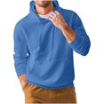 thumbnail image 4 of Men's Waffle Hoodies Solid Color Casual Long Sleeve Hooded Sweatshirts Lightwieght Fall Jackets with Drawstring, 4 of 7