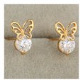 thumbnail image 1 of 18K Gold Galvanized Austrian Zircon Ear Studs   white, 1 of 4