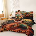 thumbnail image 4 of Manfei Classic Train 7pcs Queen Bedding,Sunset Sky Bedding Comforter Set Queen,Brown,Black Reversible, 4 of 7