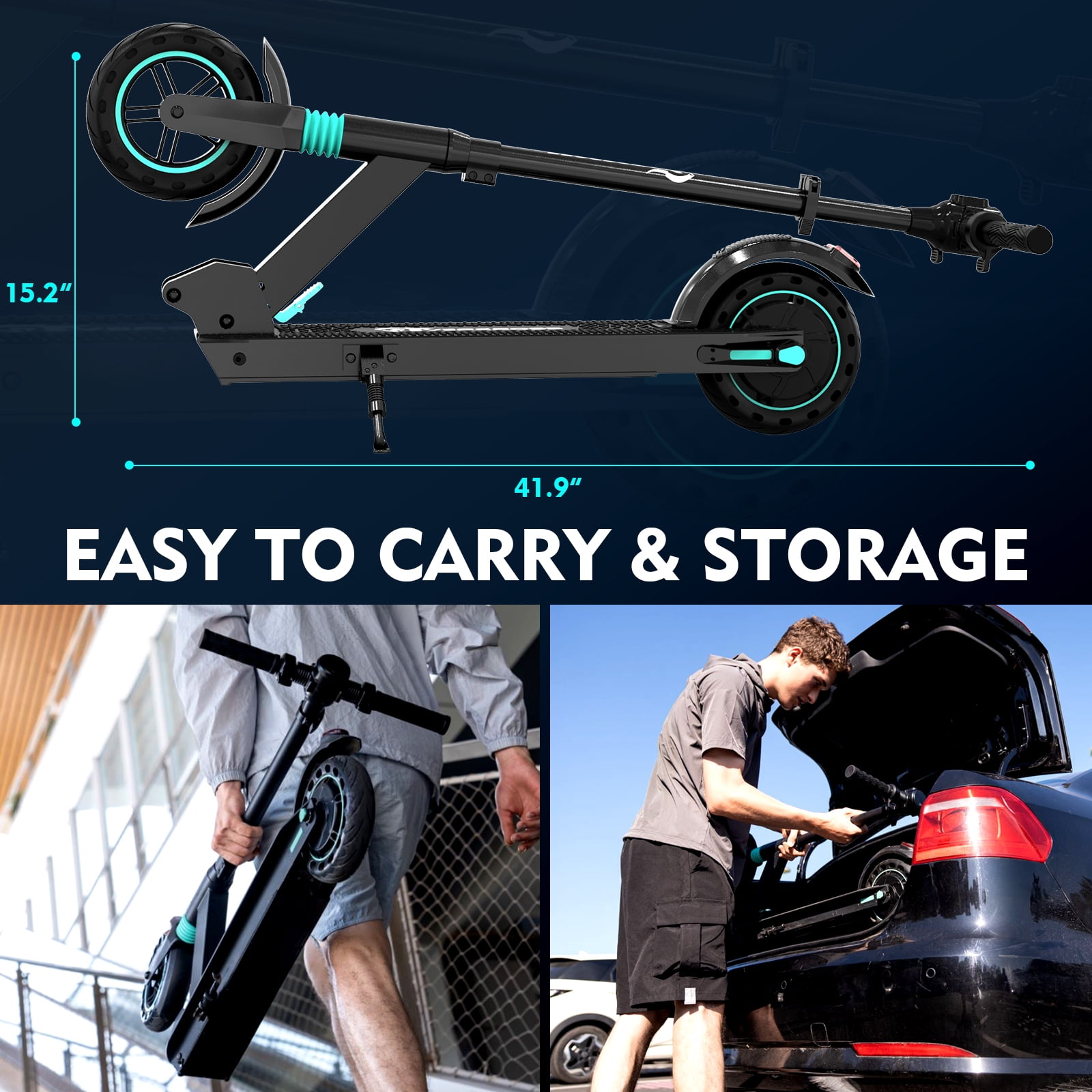 EVERCROSS E8 Electric Scooter - 8" Tires, 350W Motor up to 15 MPH & 12 Miles, 3 Speed Modes Foldable Commuter Electric Scooter