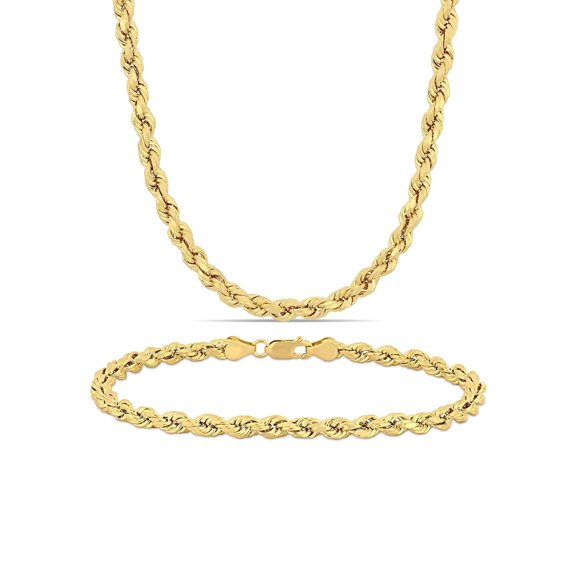 Everly Men's 14k Yellow Gold Bracelet Jewelry Set