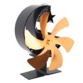 thumbnail image 3 of Ventilador de estufa de 6 aspas, ventilador para hogar alimentado por calor, circulación rápida del viento, ventilador termoeléctrico con patrón de media luna para quemador de leña, dorado, 3 of 5