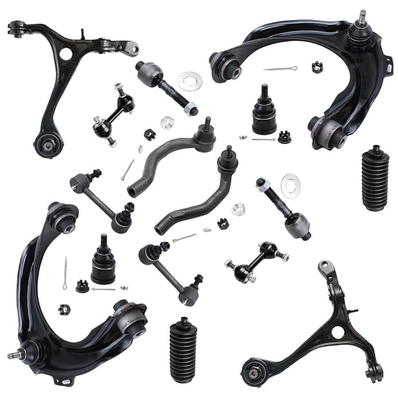 Detroit Axle - Front 16pc Suspension Kit for 2003-2007 Honda Accord 2004-2008 Acura TSX, 4 Control Arms 2 Lower Ball Joints 4 Tie Rods 2 Boots 4 Front Rear Sway Bars Replacement