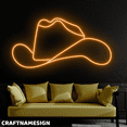 thumbnail image 2 of Craftnamesign Cowboy Hat Neon Sign, Western Room Wall Art, Minimalist Wall Decor, 2 of 4