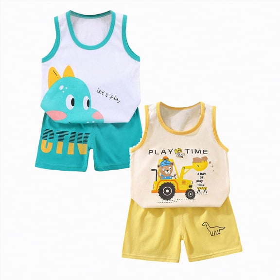 Toddler Boys Outfits 3T Set Boys Athletic Short Sleeve Set Toddler Baby Boy Clothes Summer Outfits Sleeveless Waffle-Knit Tank Tops T-Shirt Casual Shorts 2pcs Clothing Set