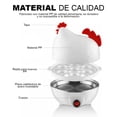 thumbnail image 4 of Vaporera De Verduras Y Hervidor De Huevos Portatil Kimhi Hervidora Electrica 350w Multifunción Capacidad De 7 Huevos Apagado Automático Con Forma De Gallina Color Blanco, 4 of 6