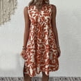 thumbnail image 5 of Women's V-Neck Tiered Boho Mini Dress – Versatile Sleeveless Summer Swing Tunic in Sizes S-XL, Chic Floral Print Vacation Beach Wear for Women, 5 of 6