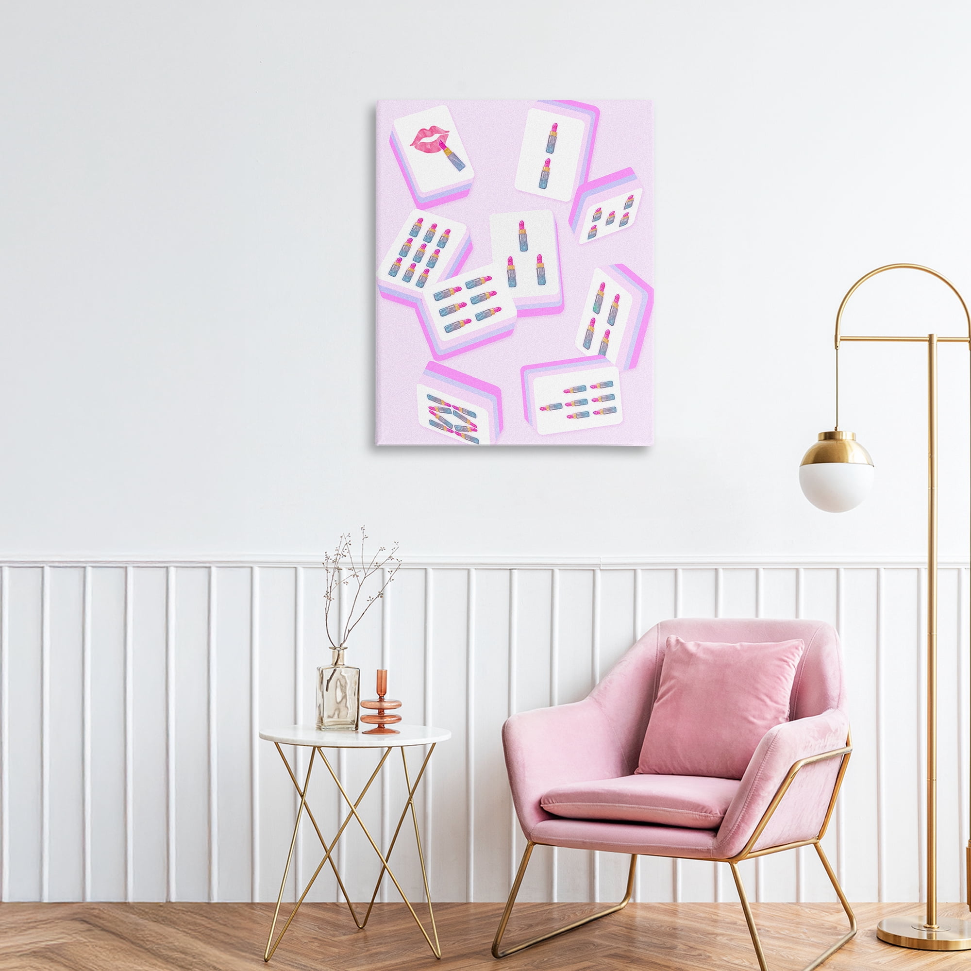 Stupell Industries Glam Lipstick Mahjong Tiles Canvas Wall Art, design by Ziwei Li