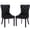 Black, variant on KCC Velvet Tufted Dining Chairs Set of 2, Back Pull Ring Design with Nailhead Trim, Solid Wood Leg Upholstered Side Chairs for Kitchen & Dining Room, Blue