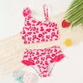 thumbnail image 2 of BOBOGOJP Girls Swimsuit, 2 Piece Bikini Set Ruffle Bathing Suit with Adjustable Strap Girls' Swimwear 7-16Y (Pink, 7-8 Years), 2 of 8