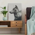 thumbnail image 5 of Black White Wolf Forest Landscape Canvas Print, Minimal Rustic Fantasy Nature Home Wall Decor Art, 5 of 8