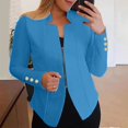 thumbnail image 2 of Zshosam Jackets for Women Casual Fall Winter Long Sleeve with Pockets Solid Color Coat Cold Weather Fashion(Blue,XL), 2 of 5