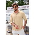 thumbnail image 3 of COOFANDY Long Sleeve Button Up Shirts for Men Athletic Fit Collared Shirt Soild Color No Tuck Soft Textured Casual Shirt, 3 of 9
