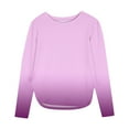 thumbnail image 2 of YUNAFFT Girls' Gradient Color Long Sleeve T-Shirt with Side Slit Hem 2-12Y Soft Stretch Polyester-Spandex Blend Casual Comfort Fit Kids Fashion, 2 of 7