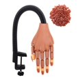 thumbnail image 1 of Mano de práctica para uñas acrílicas con puntas de uñas, las uñas no se caerán fácilmente, manos flexibles para practicar uñas, manos falsas para practicar uñas postizas, marrón, 1 of 5