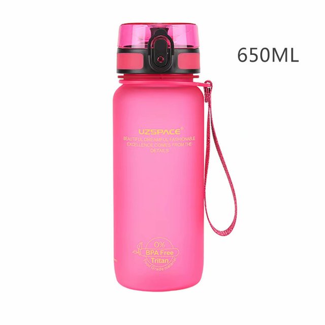 Bouteille d'Eau en Tritan Sans BPA pour Sports, Salles et Écoles, Randonnée et Vélo, avec Couvercle à Rabat, 650 ml