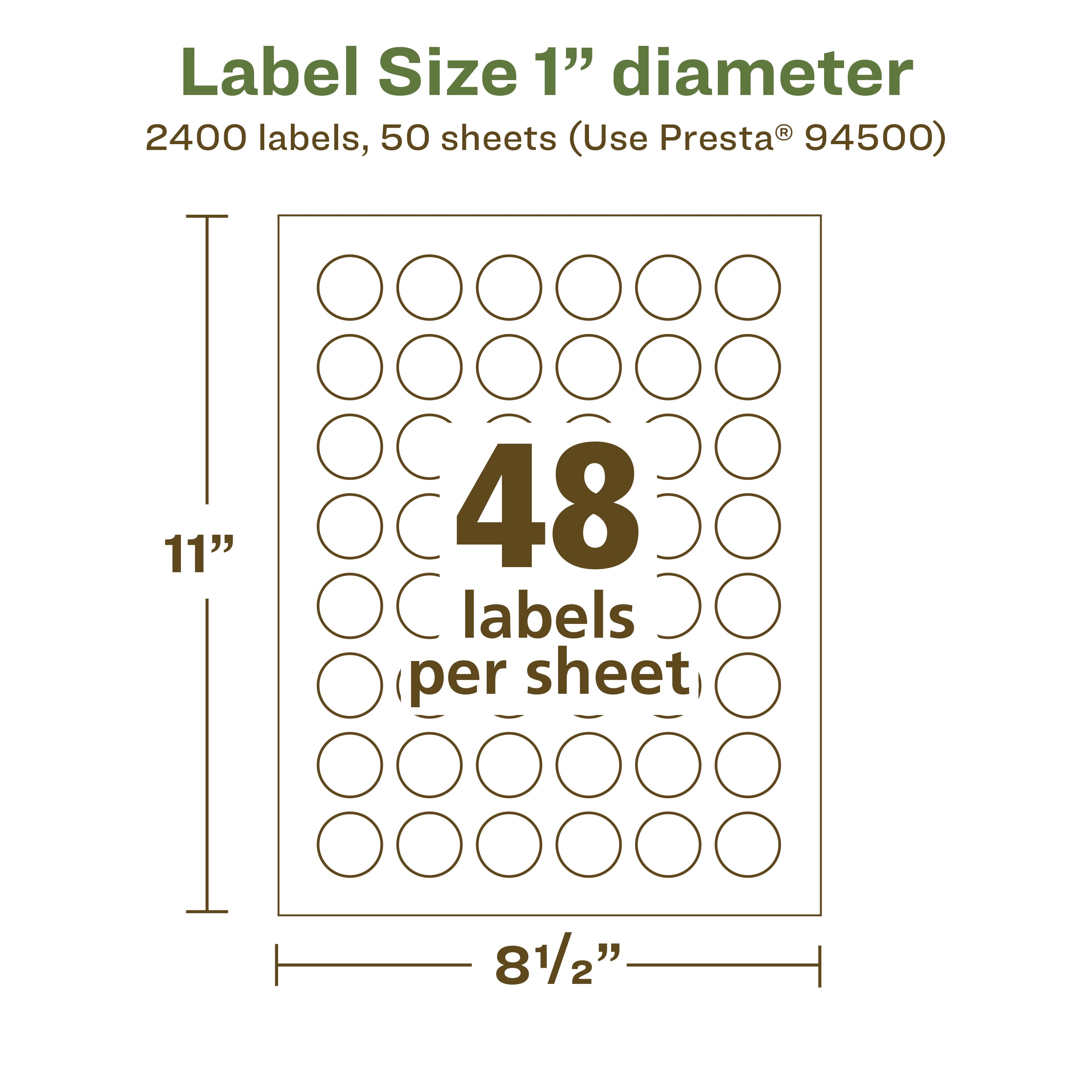 Avery EcoFriendly Round Labels, 1" Diameter, 2,400ct