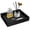 Stripe Black, variant on PU Leather Valet Tray Desk Organizer, Portable Catchall Storage Tray with Raised Edge, Nightstand Desktop Holder for Keys, Coins, Watches, & Small Accessories for Home and Office